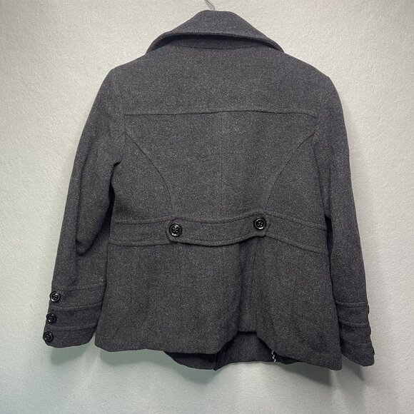 St Johns Bay Charcoal Gray Cashmere Wool Blend Peacoat Winter M Elegant Warmth - Picture 7 of 8
